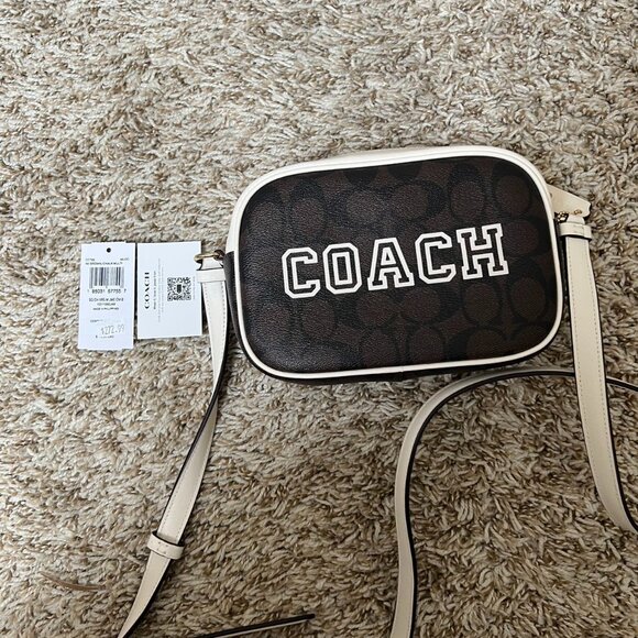 Coach Mini Jamie Camera Bag In Signature Canvas With Varsity Motif - Picture 10 of 12